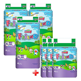 Combo 3 Tã Quần Goo.n Friend Thiết Kế Mới Gói Cực Đại XL42 (42 Miếng) + Tặng 3 Tã Quần Goo.n Friend Thiết Kế Mới XL7 (7 Miếng)